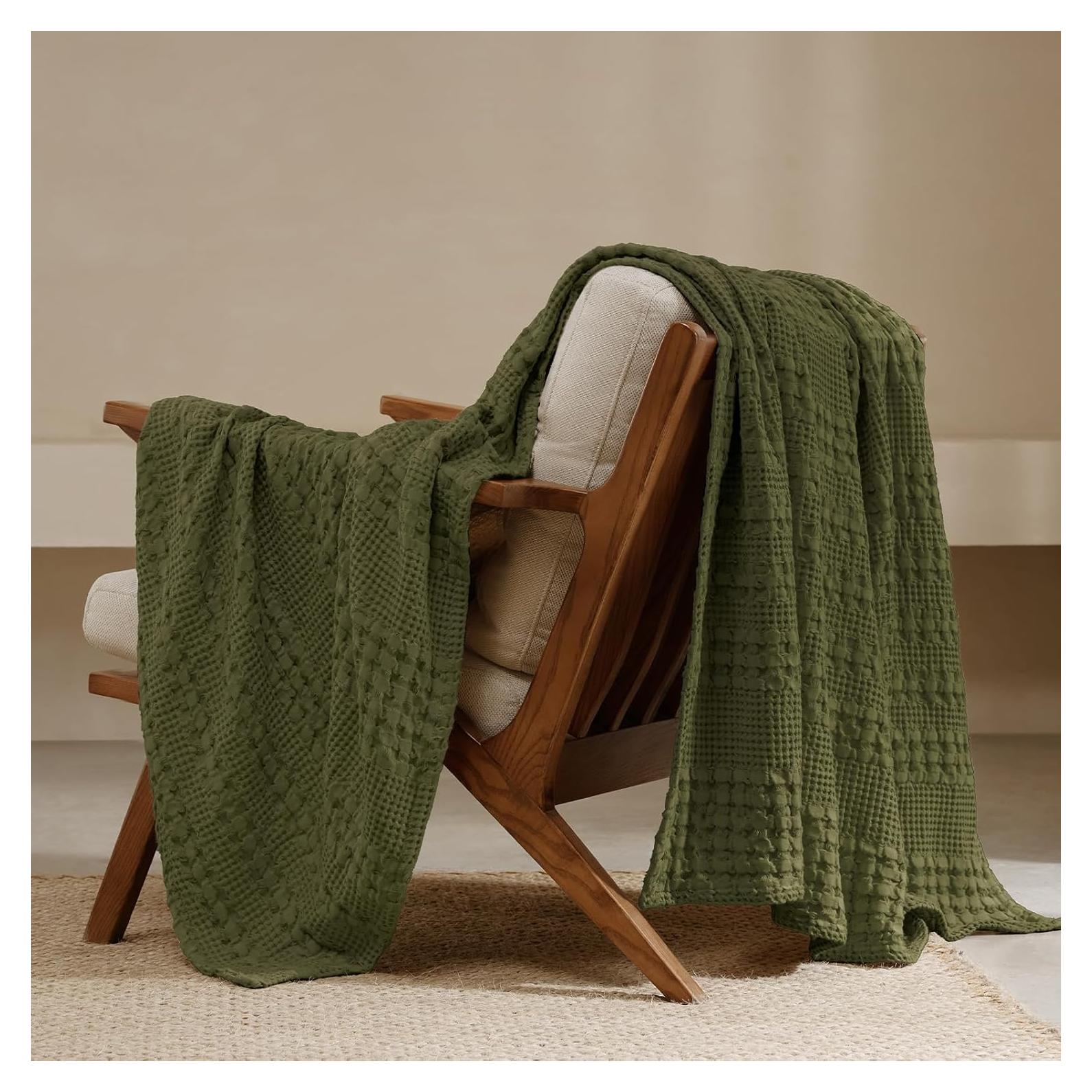 Manta Waffle 100% Algodón PHF 127x152 cm Oliva Capulet