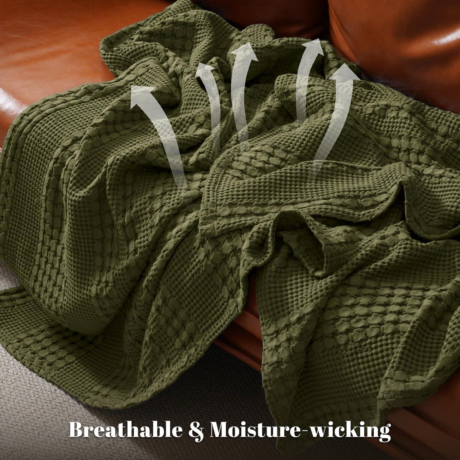 Manta Waffle 100% Algodón PHF 127x152 cm Oliva Capulet