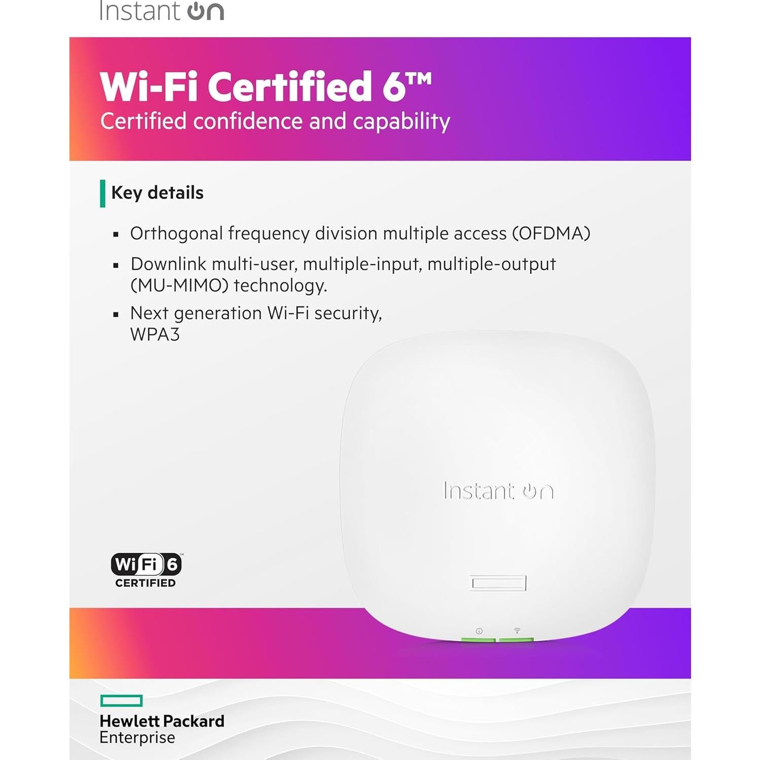 Punto de Acceso Inalámbrico HPE Instant On AP22 - Paquete de 3