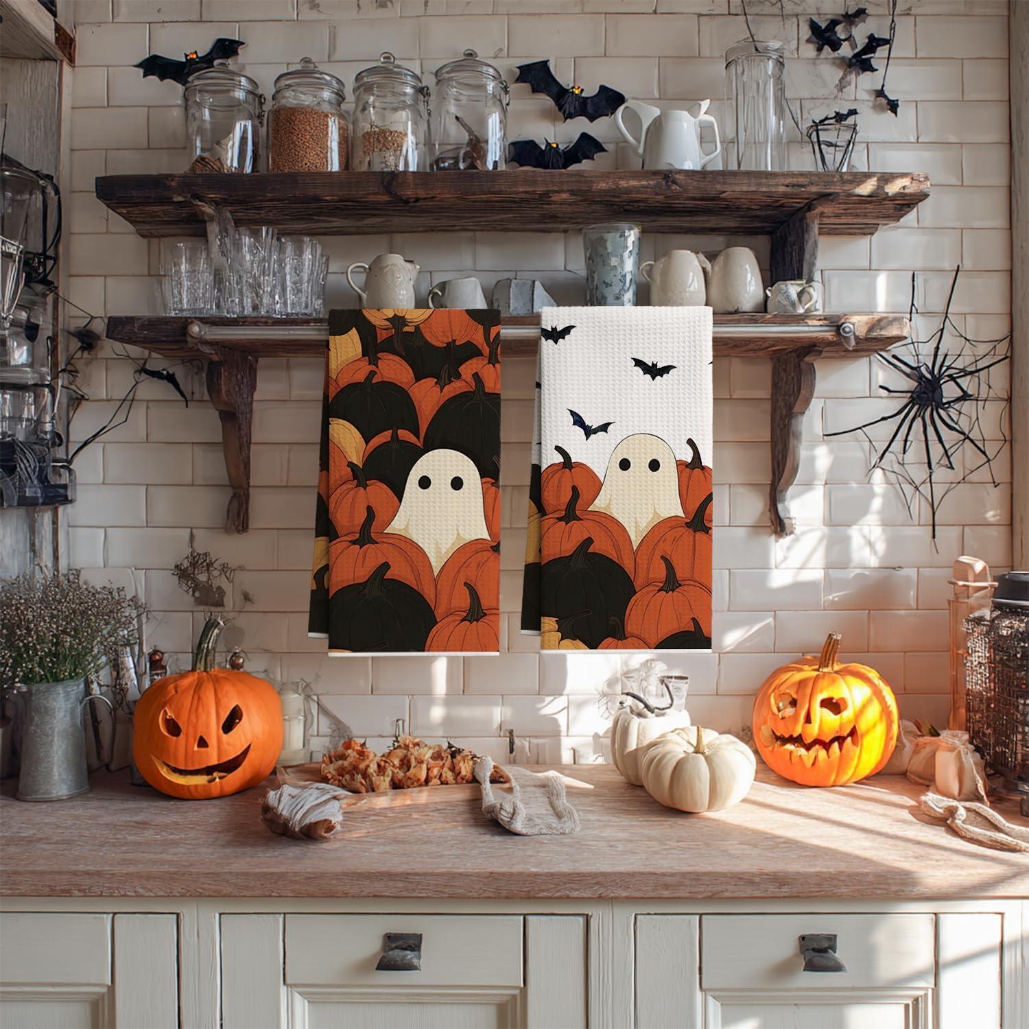 Toallas de Cocina Halloween Artoid Mode 2 Piezas Microfibra 45.72x66.04 cm