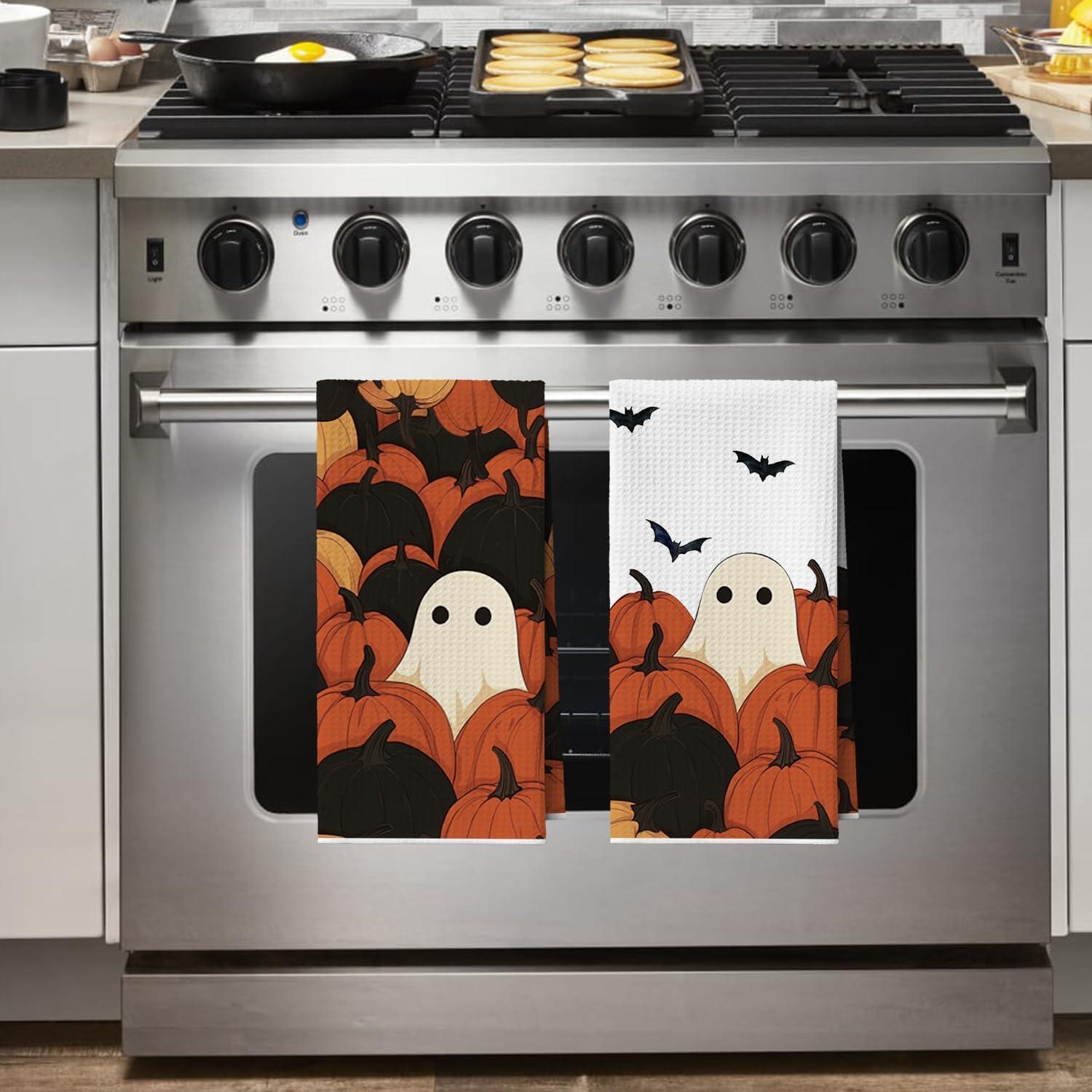 Toallas de Cocina Halloween Artoid Mode 2 Piezas Microfibra 45.72x66.04 cm