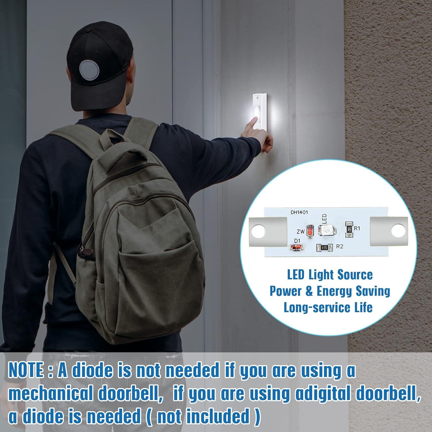 Botón de Timbre Iluminado Saillong con Luz LED Blanco