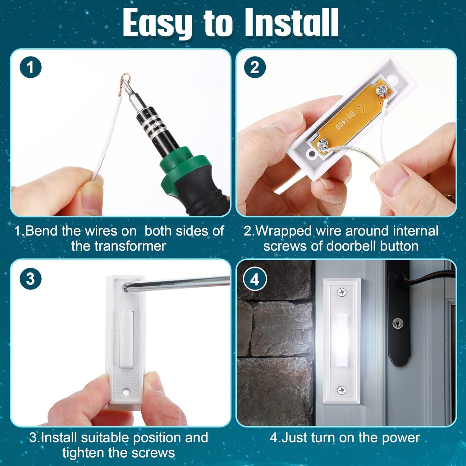 Botón de Timbre Iluminado Saillong con Luz LED Blanco