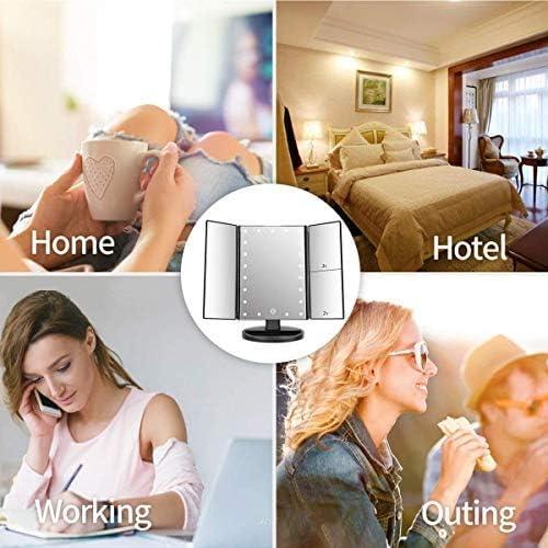 Espejo de Maquillaje Infitrans Trifold con Luces LED 1X 2X 3X