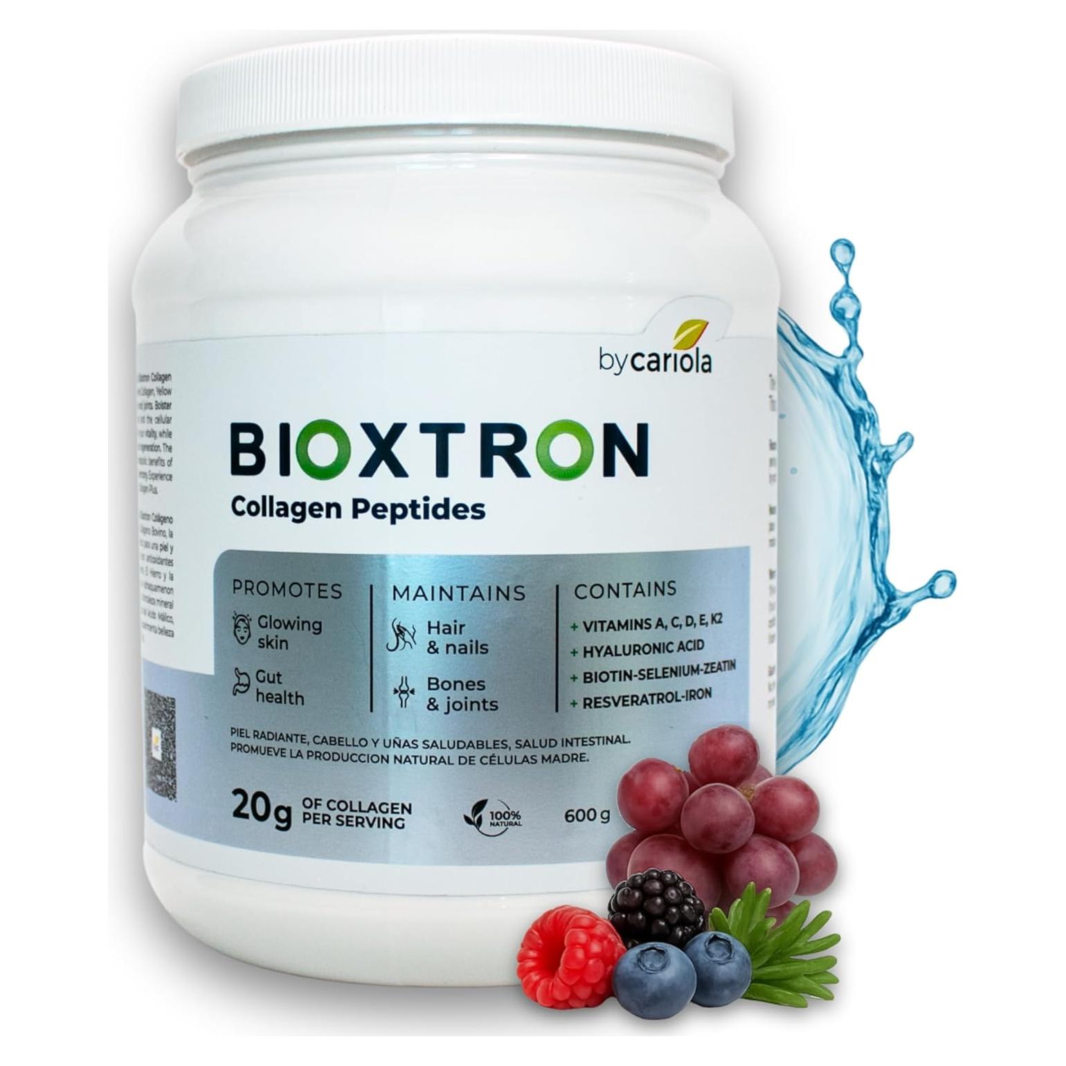 Bioxtron Polvo de Colágeno Tipo I 600g - Sin Sabor, Salud Piel, Cabello y Articulaciones