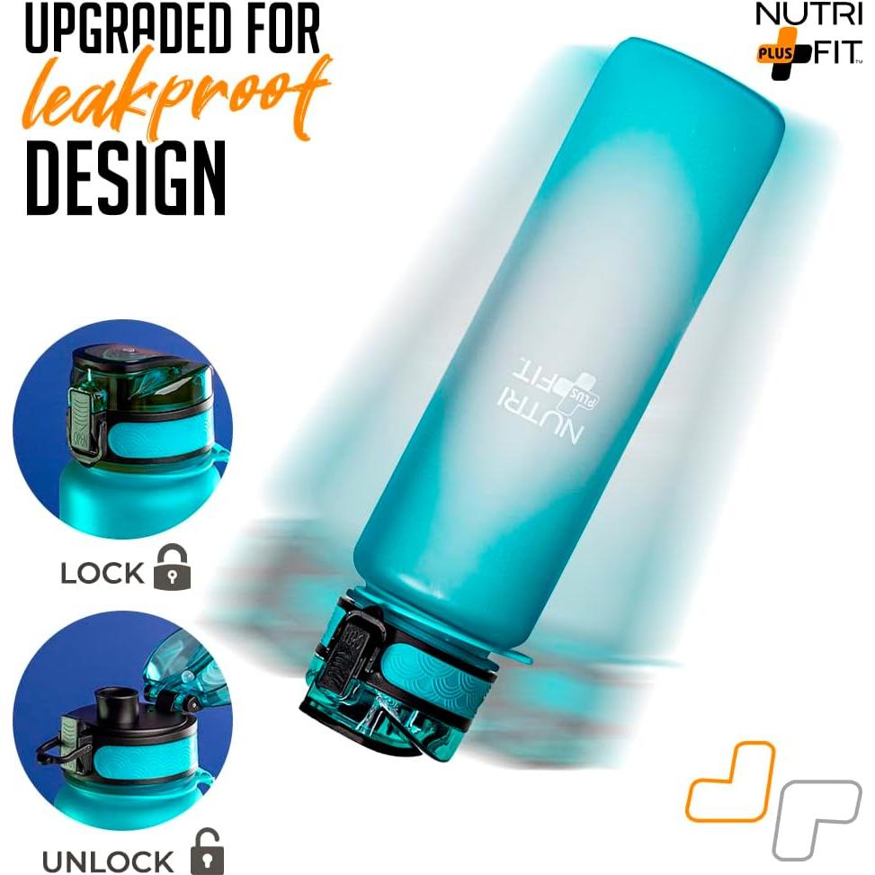 Botella de Agua Motivacional Nutrifit 0.95L a Prueba de Fugas