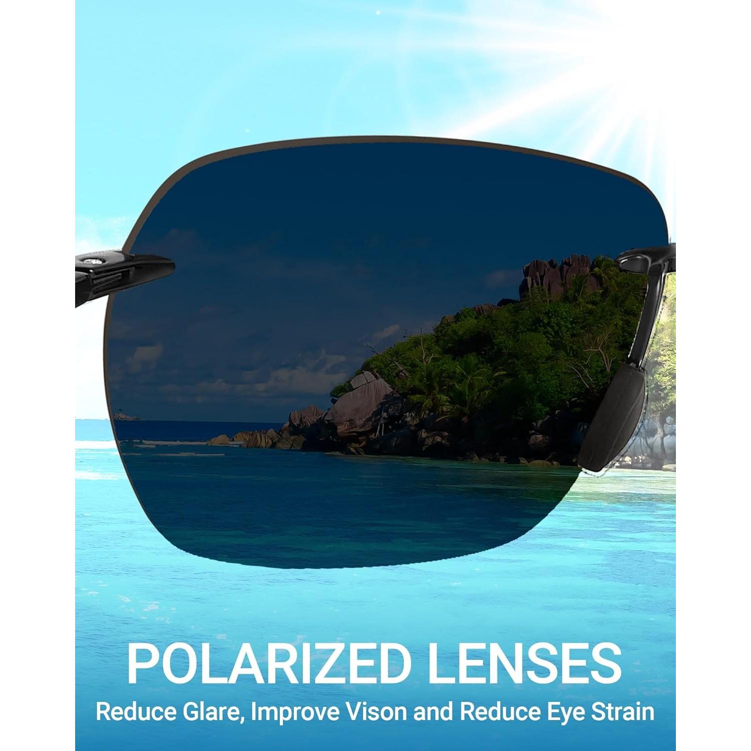 Gafas de sol polarizadas LADEESSE para hombres UV protección