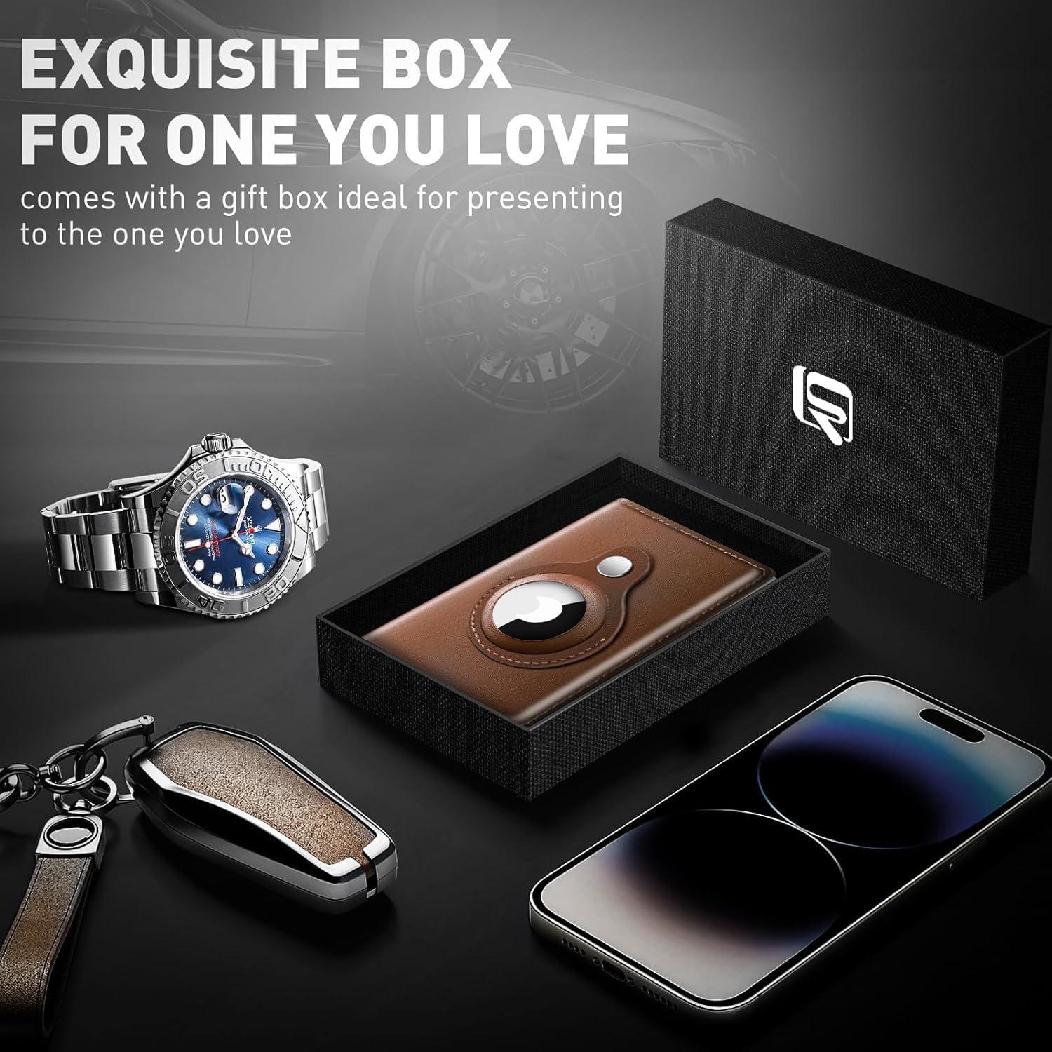 Billetera Minimalista RFID para Hombres Marrón - Clip Dinero