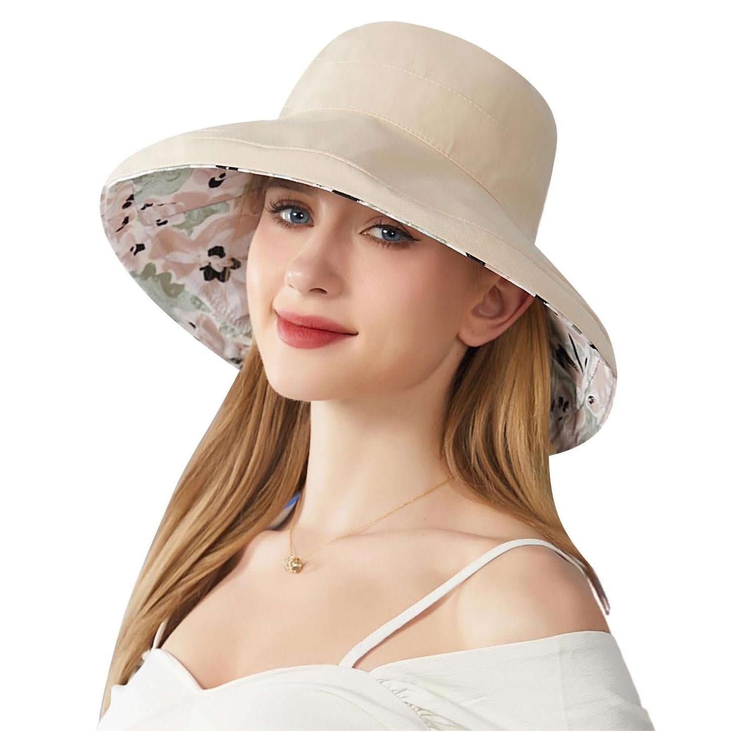 Sombrero de Sol Reversible HUAMULAN Beige Protección UV