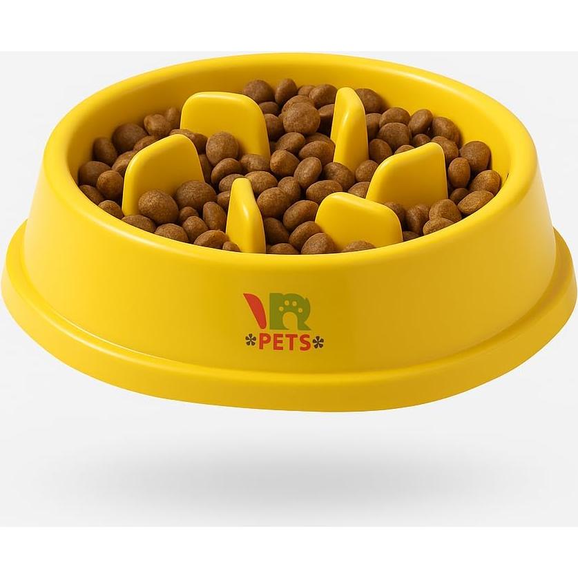 Cuenco Antiahogo YRPETS para Perros y Gatos Amarillo 19.5cm