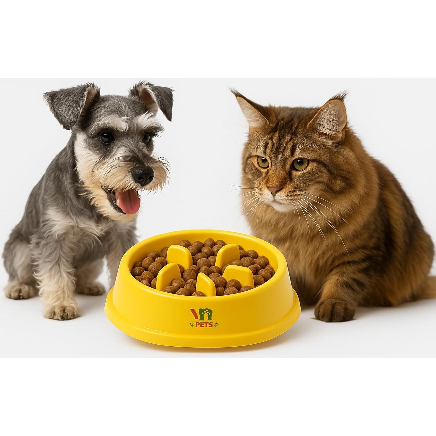 Cuenco Antiahogo YRPETS para Perros y Gatos Amarillo 19.5cm