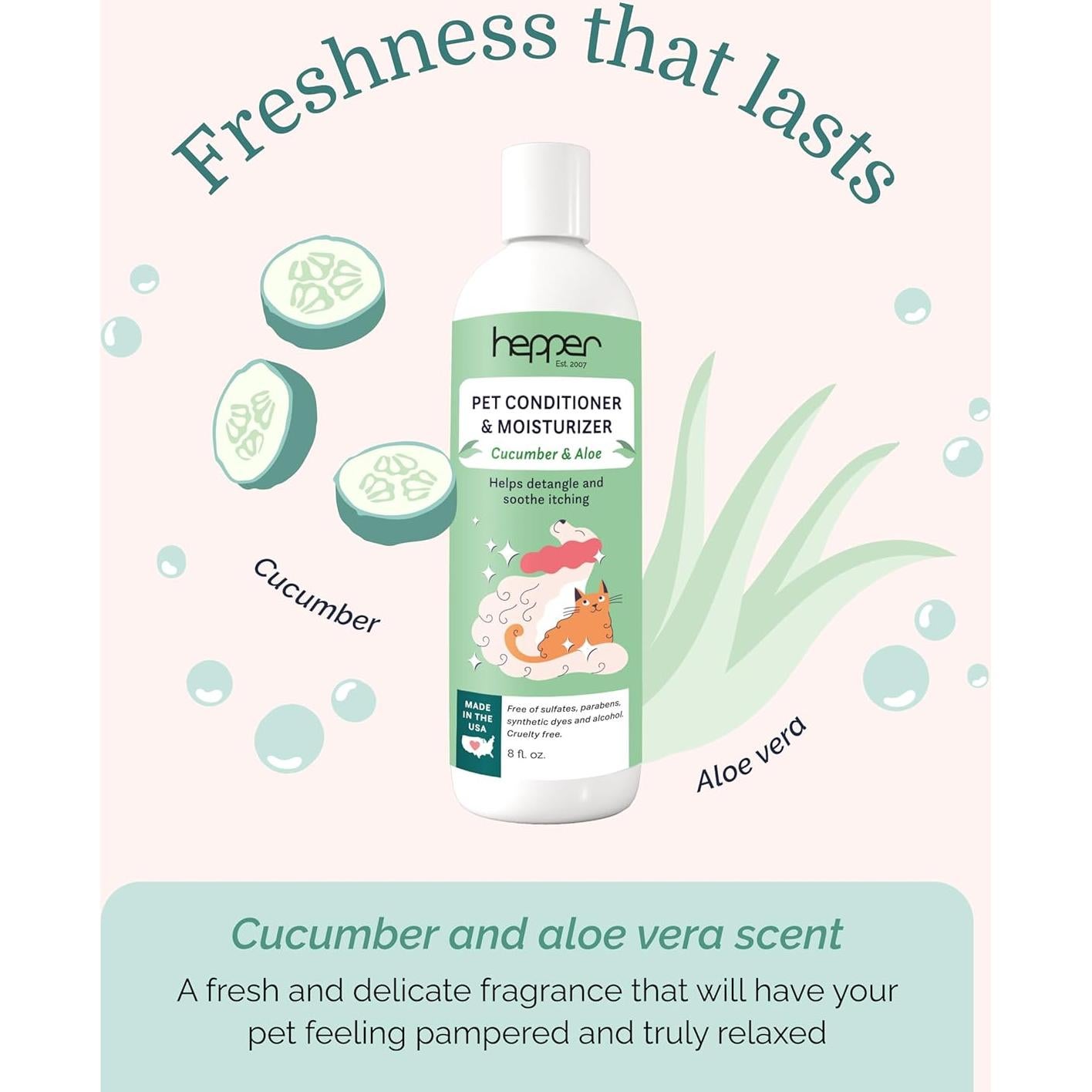 Acondicionador y Humectante Hepper para Mascotas 272g