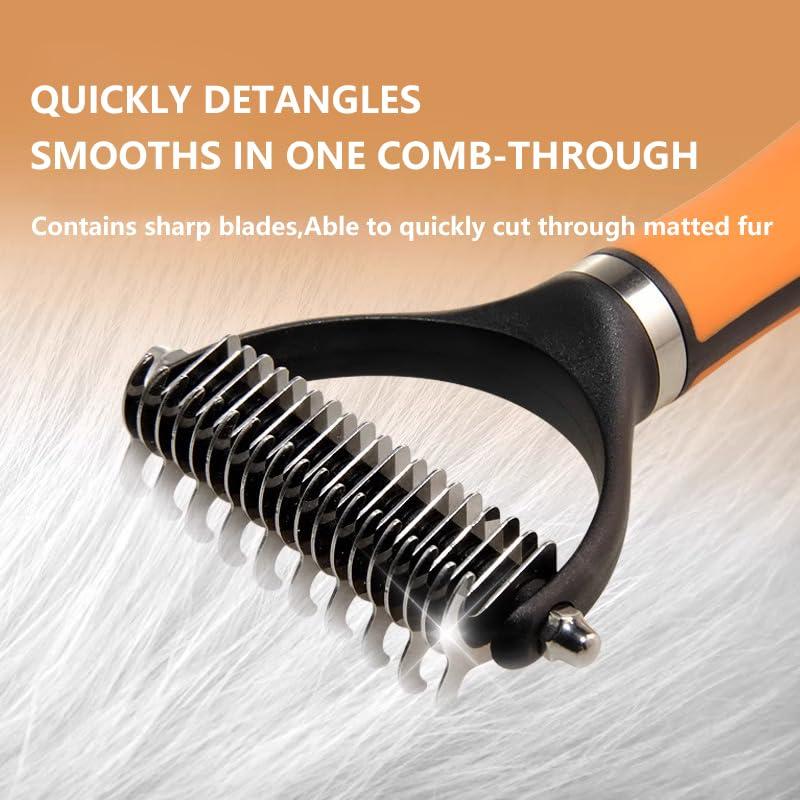 Cepillo Deshedding 2 en 1 KUDCUOM para Perros y Gatos Verde