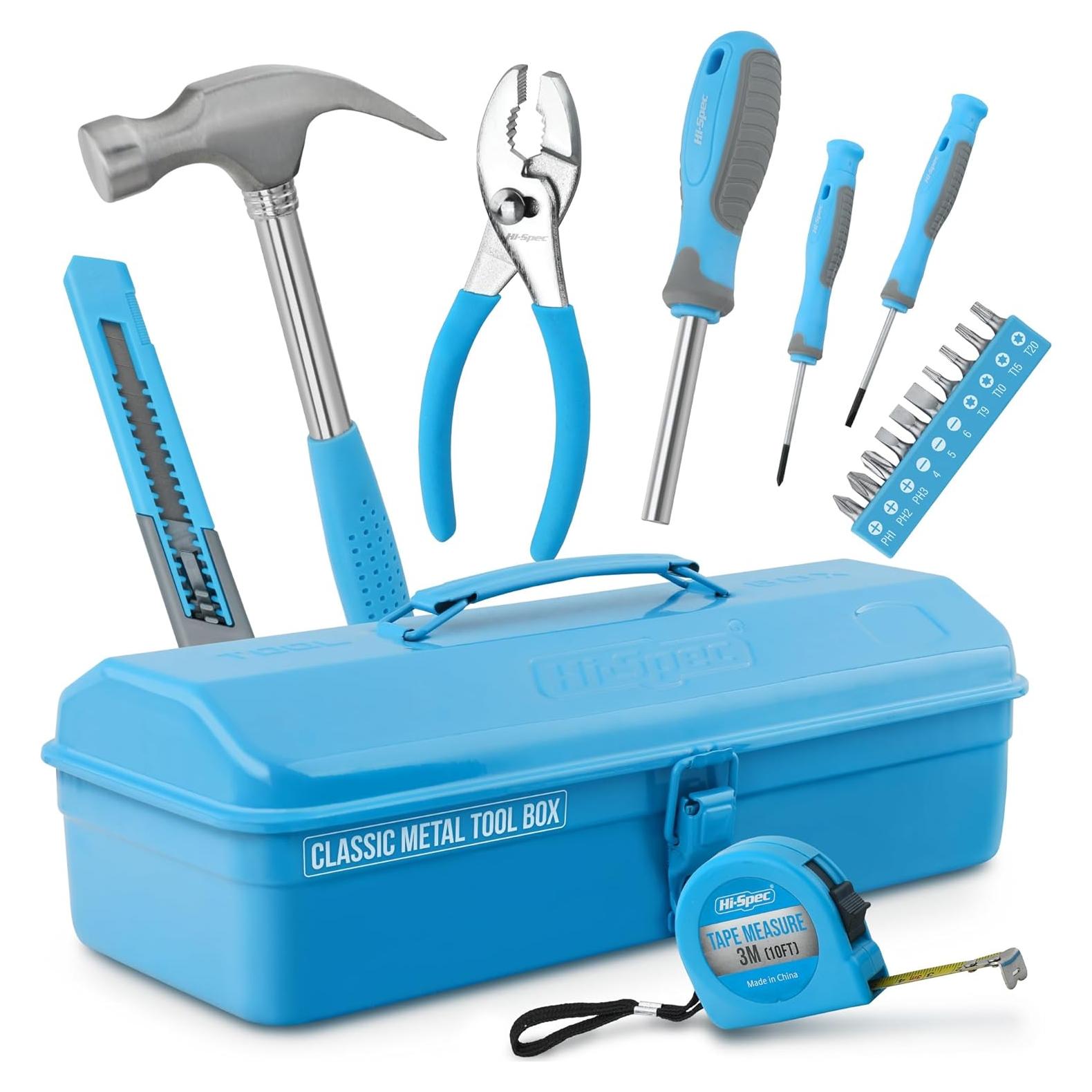 Juego de Herramientas Hi-Spec 17 Piezas para Niños en Caja de Metal