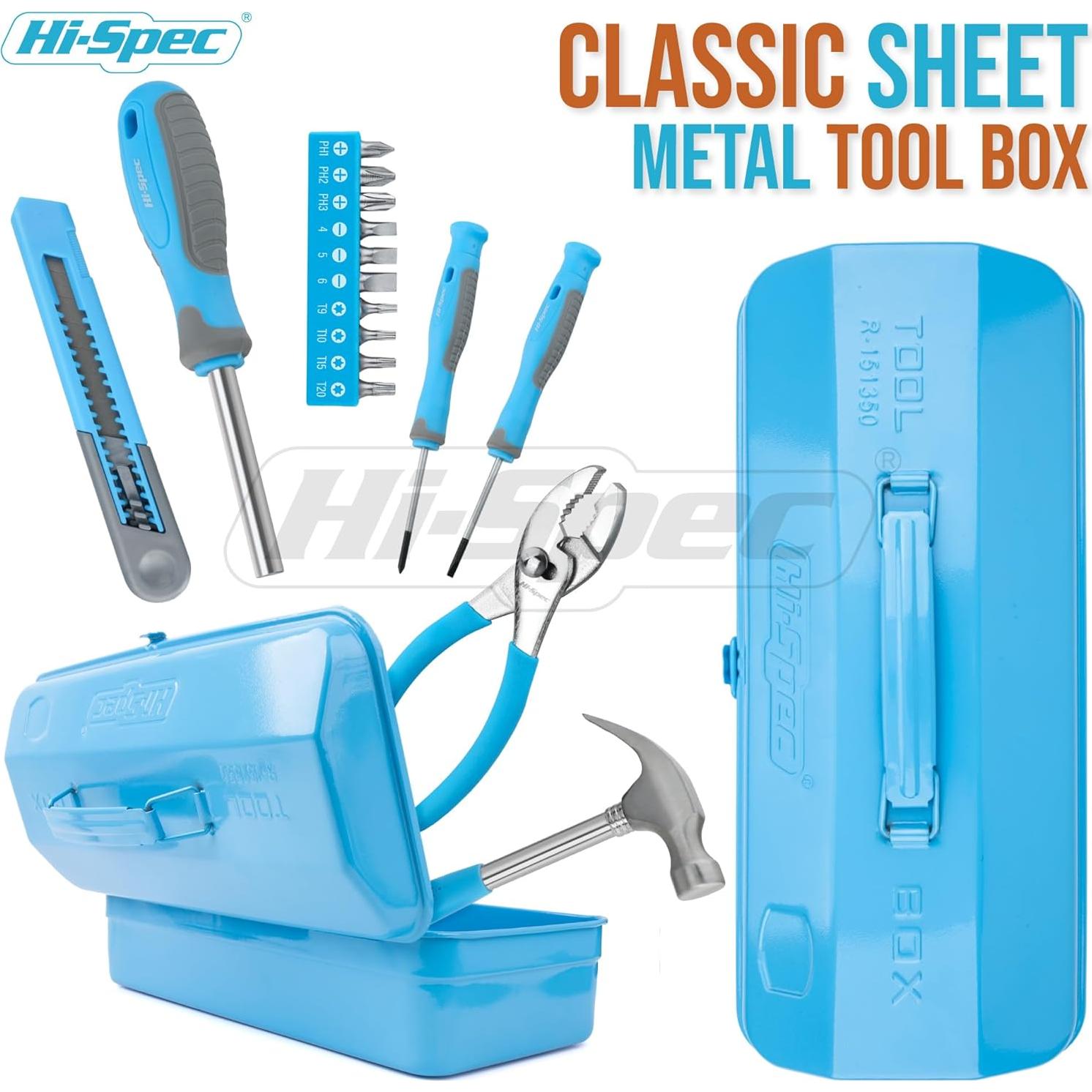 Juego de Herramientas Hi-Spec 17 Piezas para Niños en Caja de Metal