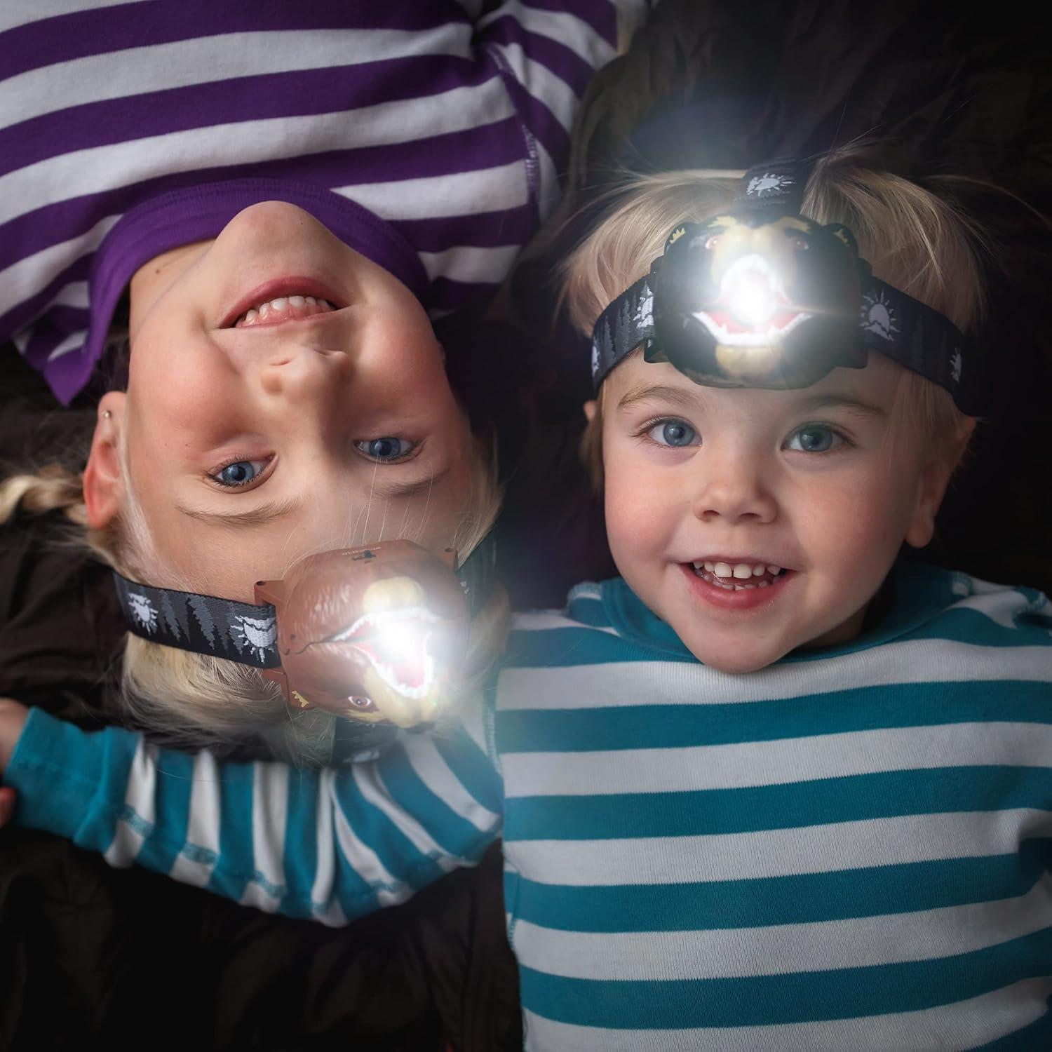 Linterna Frontal LED Oso Grizzly - Luz y Sonido para Niños