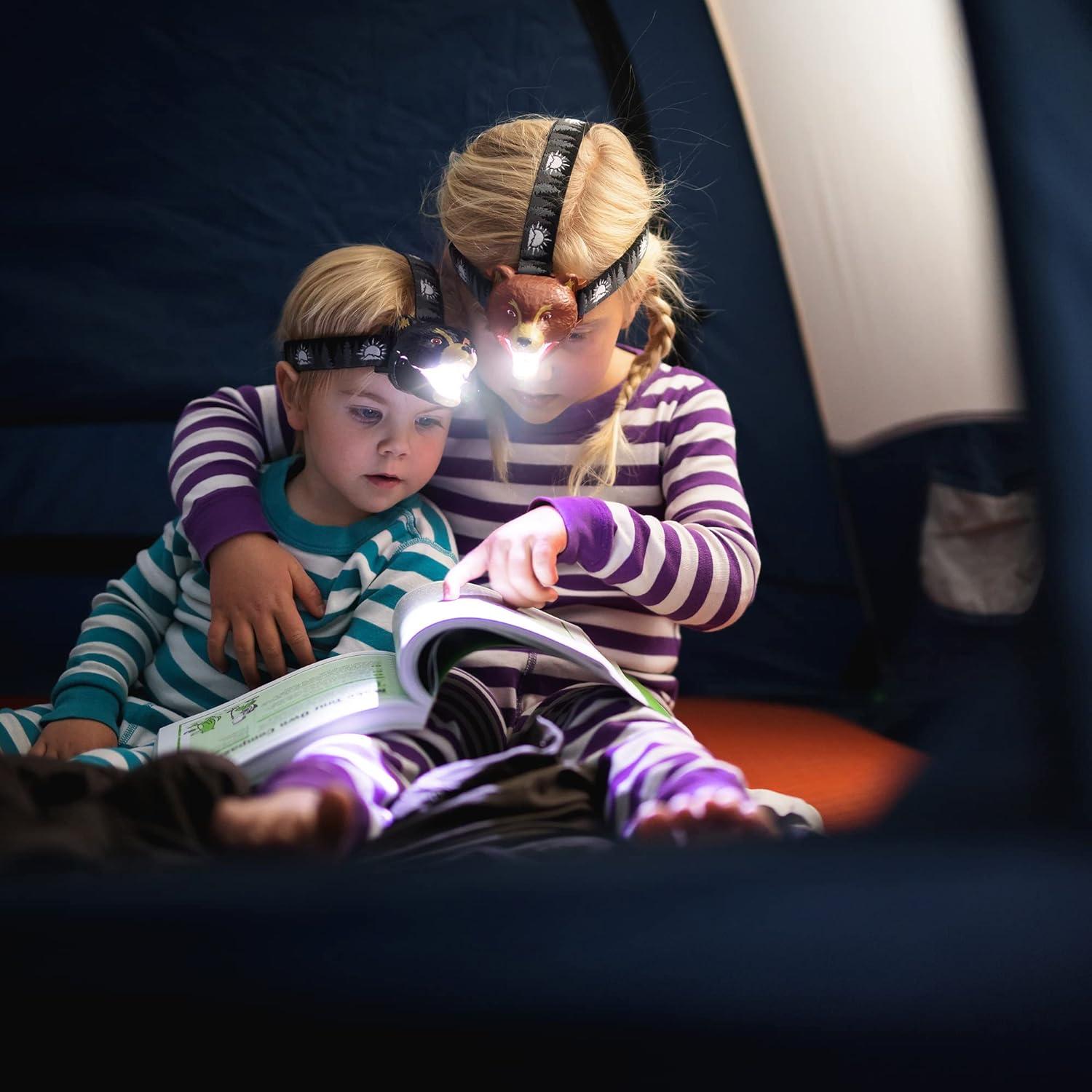 Linterna Frontal LED Oso Grizzly - Luz y Sonido para Niños