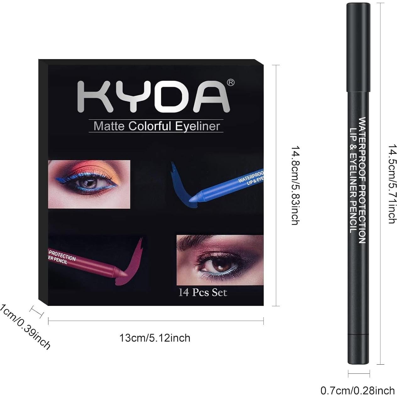 Conjunto de Lápices de Eyeliner 14 Colores Ownest Profesional
