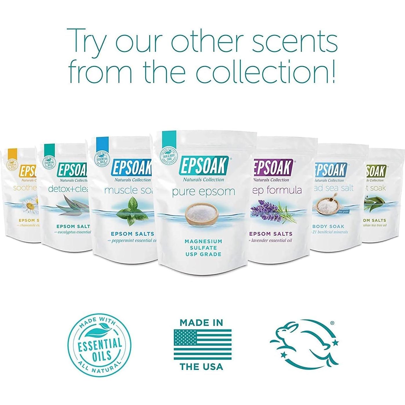 Sal de Epsom Epsoak 0.91 kg Aroma Cítrico Rejuvenecedor