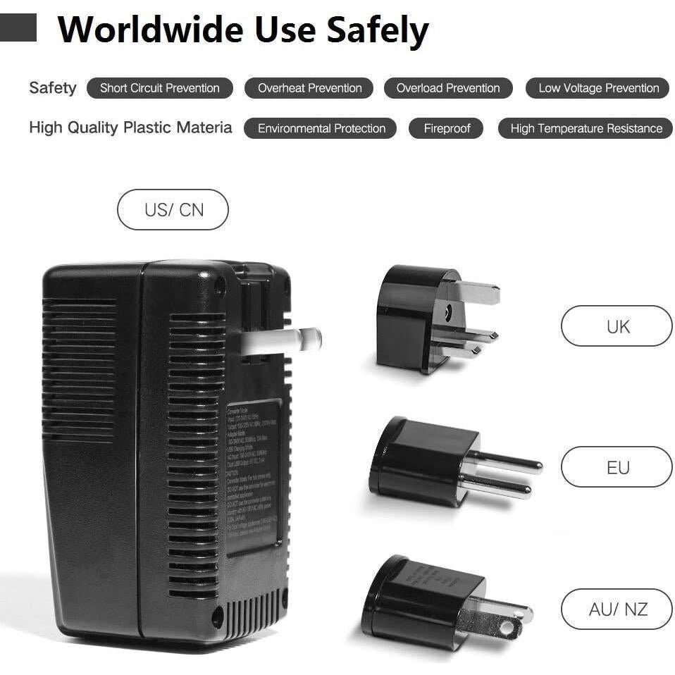 Convertidor de Voltaje TryAce 2000W 220V a 110V con USB