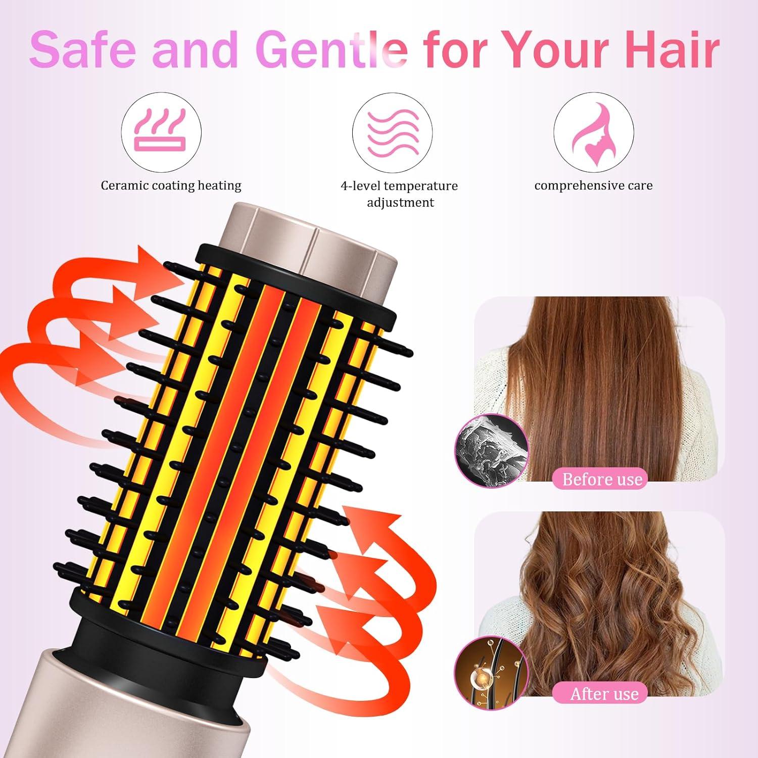 Cepillo Rizador Inalámbrico Dongxw 3 en 1 Rosa Blush