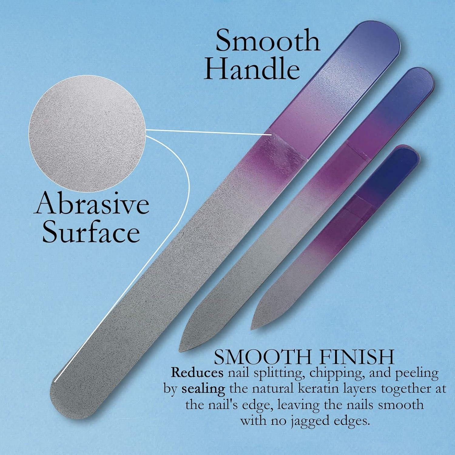 Set de 3 Limás de Uñas de Cristal P2P Nails - Azul