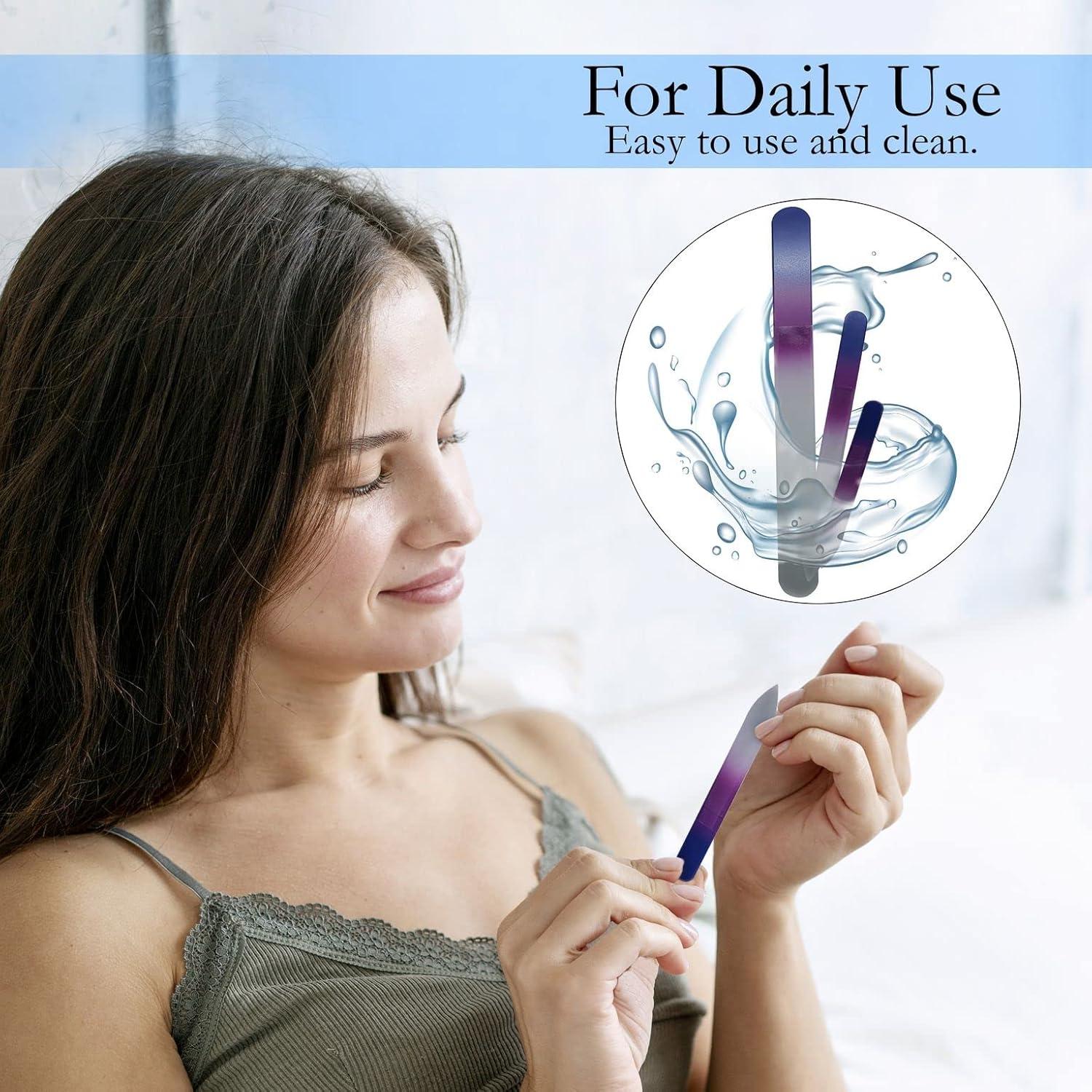 Set de 3 Limás de Uñas de Cristal P2P Nails - Azul