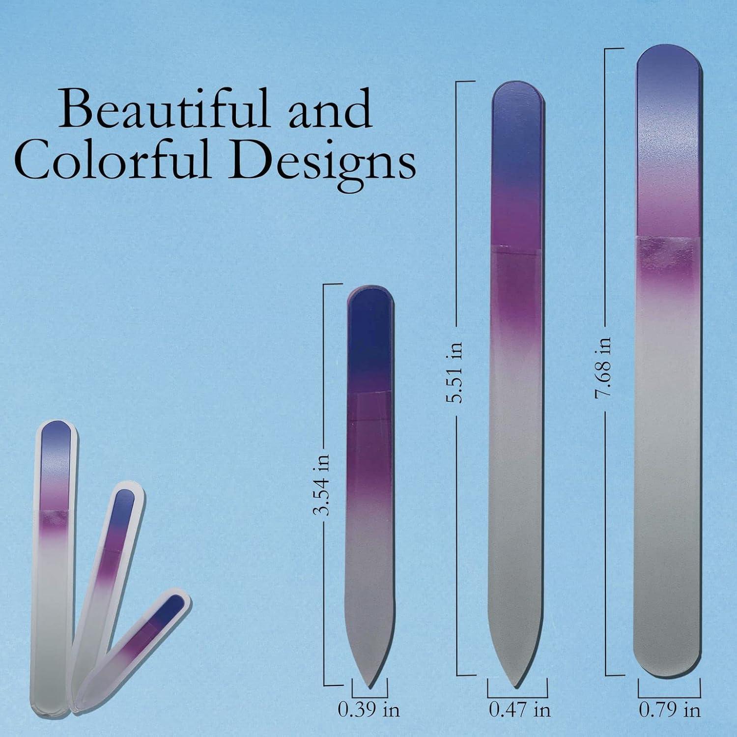 Set de 3 Limás de Uñas de Cristal P2P Nails - Azul