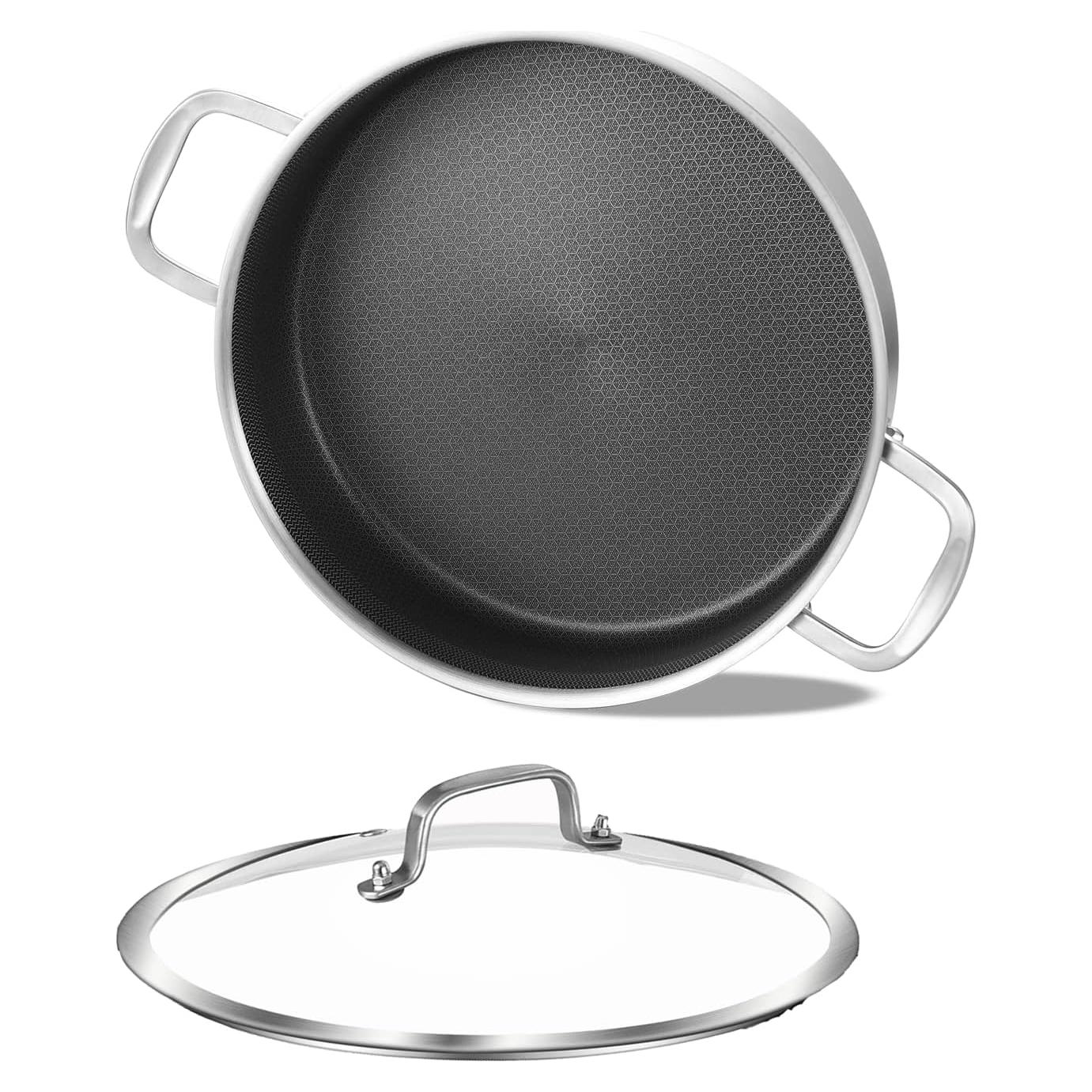 Sartén de Acero Inoxidable Tri-Ply 3QT LOLYKITCH con Tapa