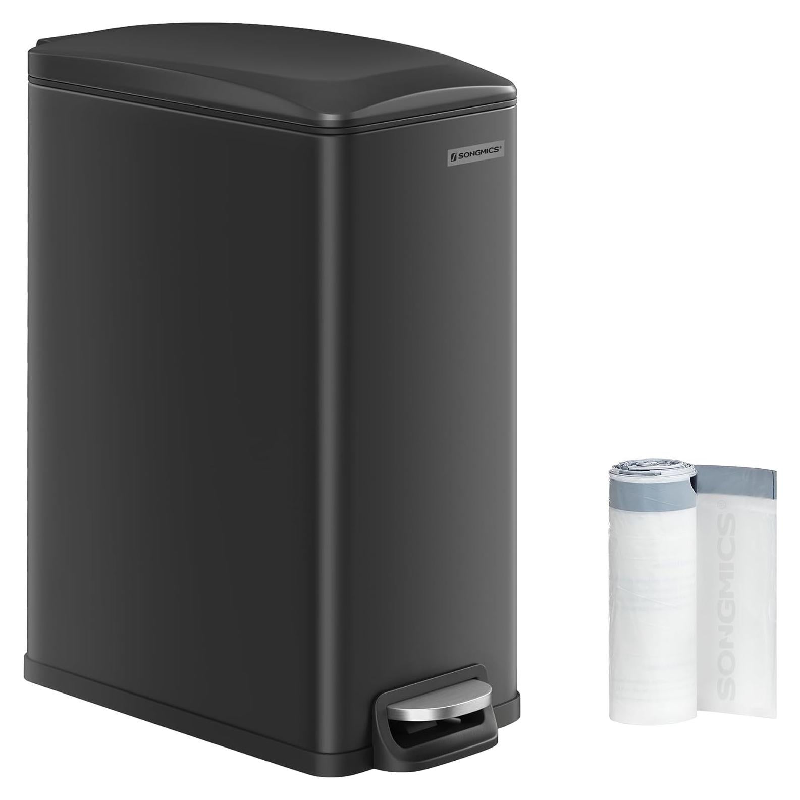 Bote de Basura Slim SONGMICS 50L Acero Inoxidable Negro