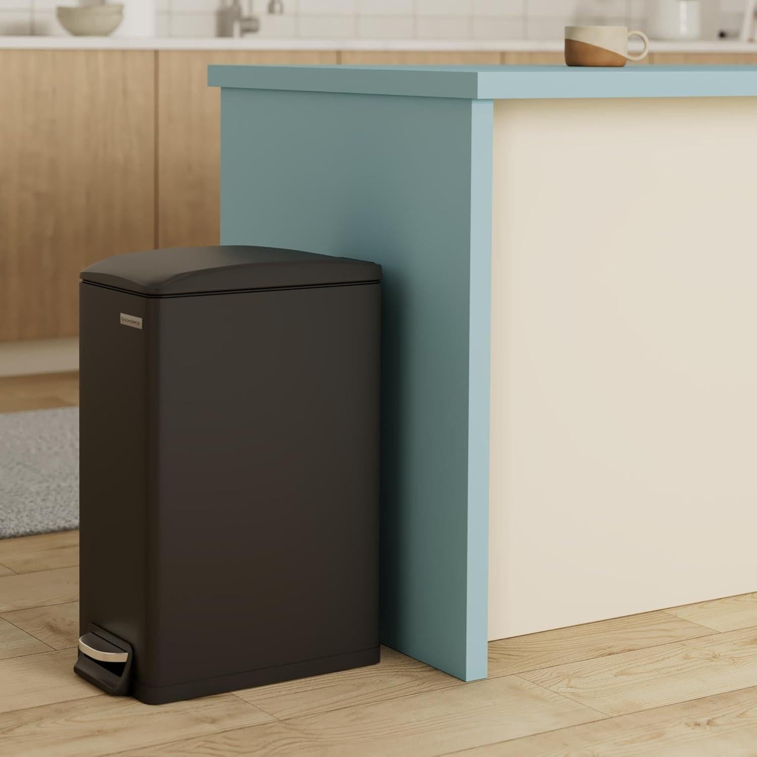 Bote de Basura Slim SONGMICS 50L Acero Inoxidable Negro