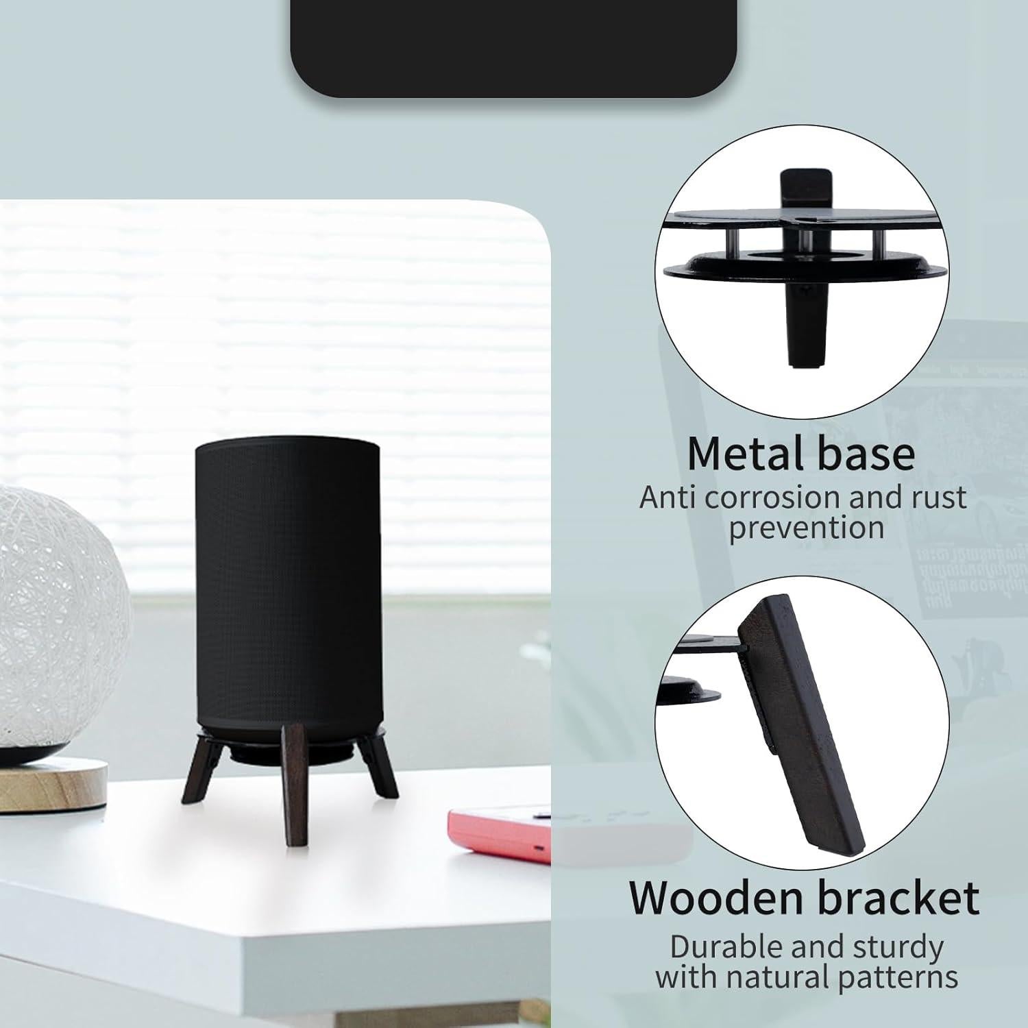 Soporte de Altavoz de Madera Shinar para Sonos Era 100 Negro