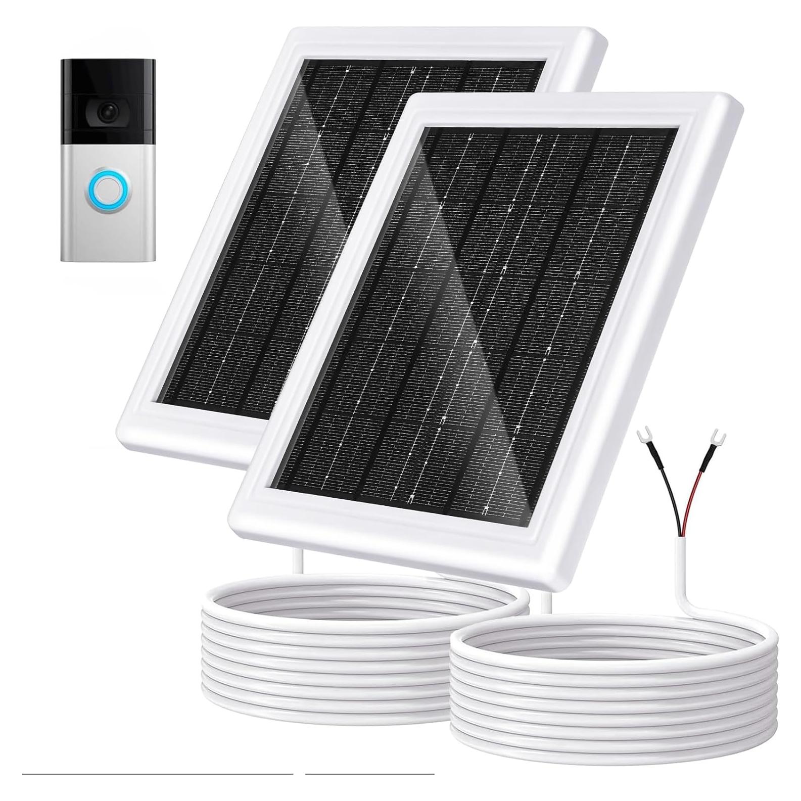 Cargador Solar BOBUY 5W 12VAC para Ring Video Doorbell 3/4