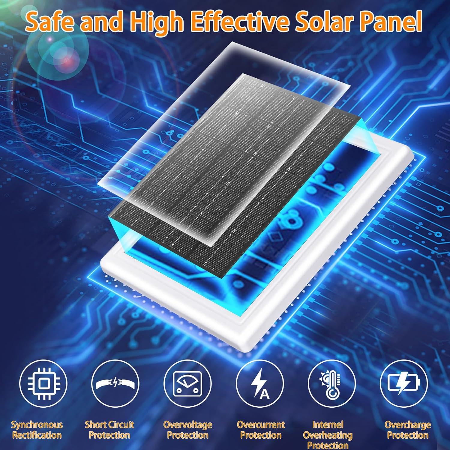 Cargador Solar BOBUY 5W 12VAC para Ring Video Doorbell 3/4