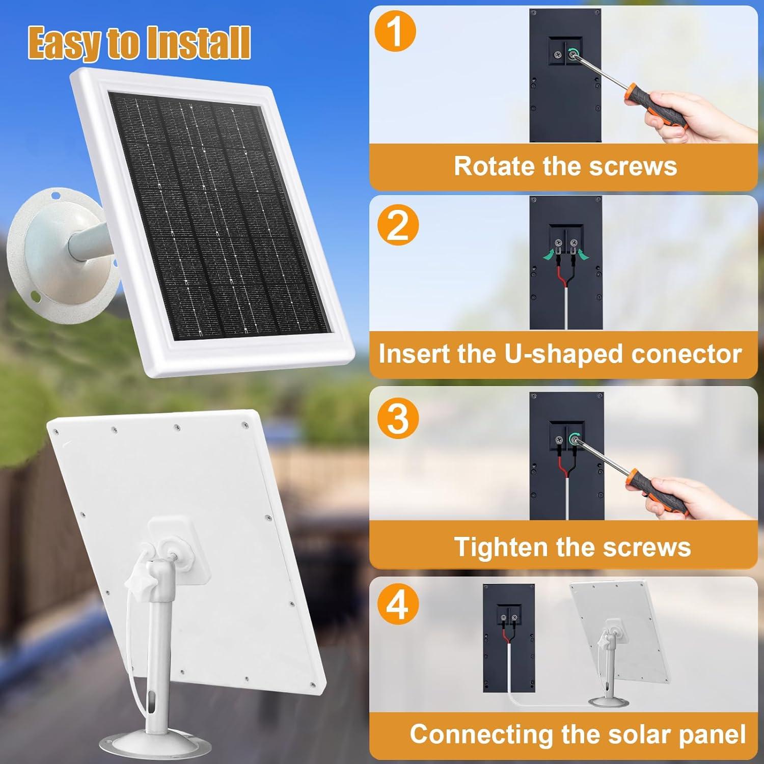 Cargador Solar BOBUY 5W 12VAC para Ring Video Doorbell 3/4