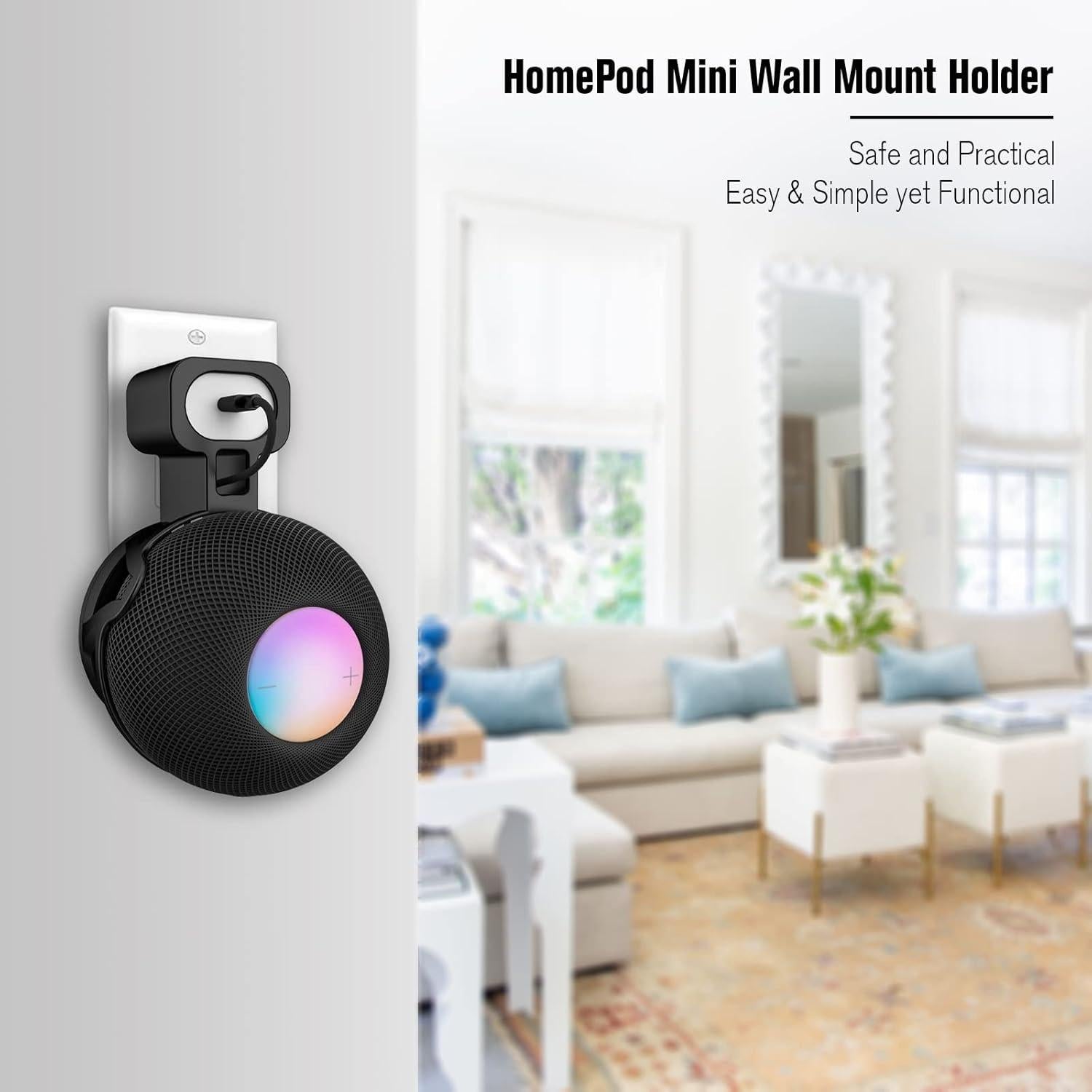Soporte de Pared para Apple HomePod Mini HeyMoonTong Negro