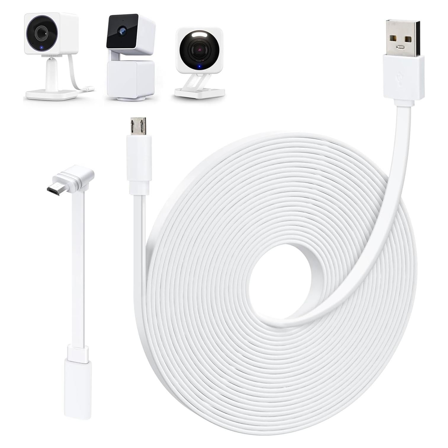 Cable de Extensión Micro USB 7.5m Goldtime para WYZE Cam