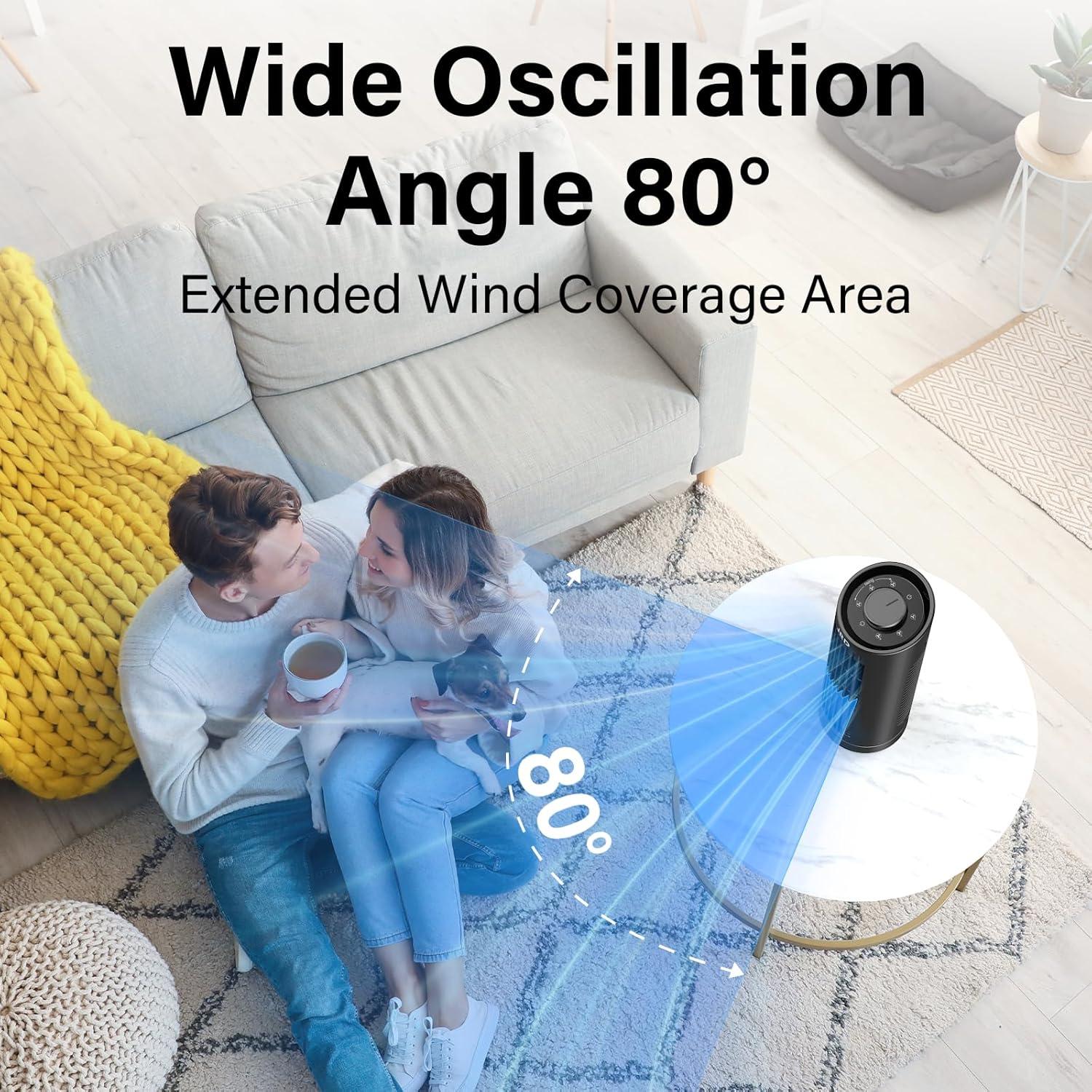 Ventilador de Torre JRD FTS005 de 33 cm, 3 Velocidades, Oscilante