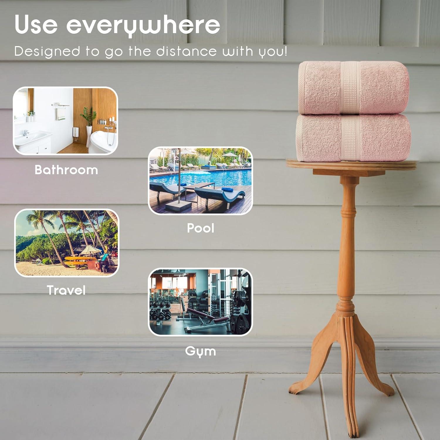 Toallas de Baño Jumbo Ariv Rosa Claro 2 Unidades 89x178 cm