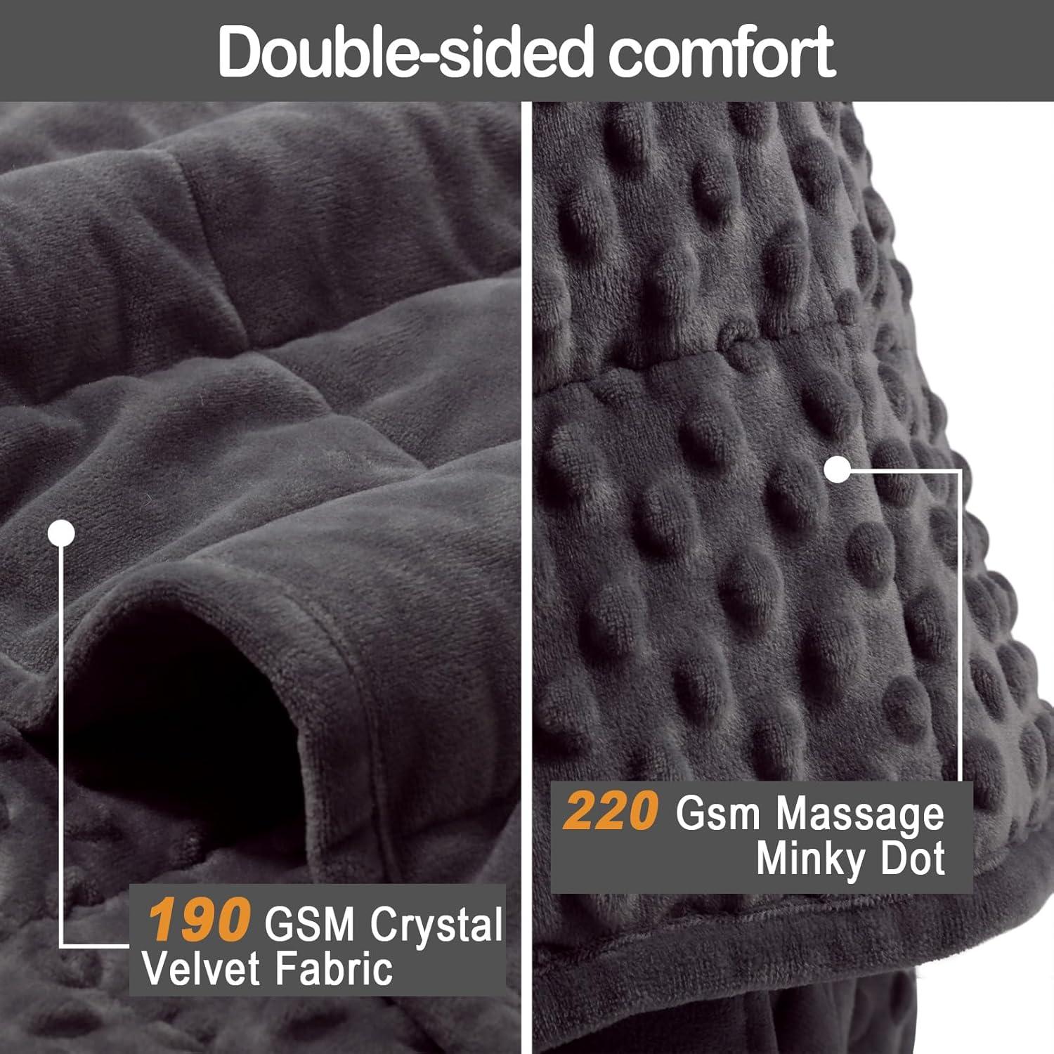 Manta con peso YUSRA 0.9kg Gris oscuro 61x81cm Terciopelo