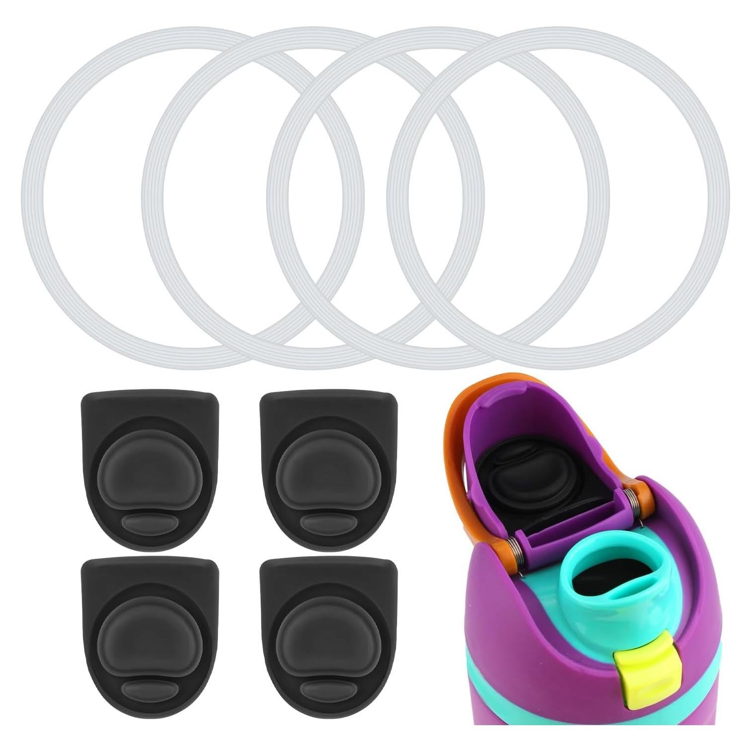 4 Tapones y 4 Sellos de Silicona PEUTIER para Botellas de Agua