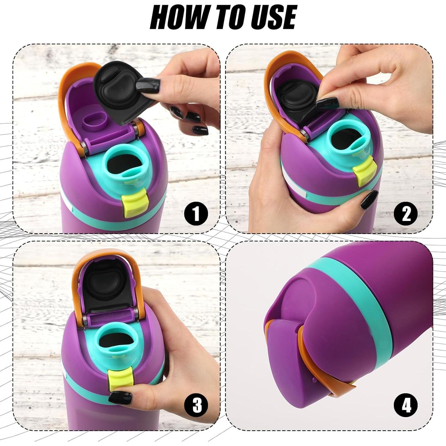 4 Tapones y 4 Sellos de Silicona PEUTIER para Botellas de Agua