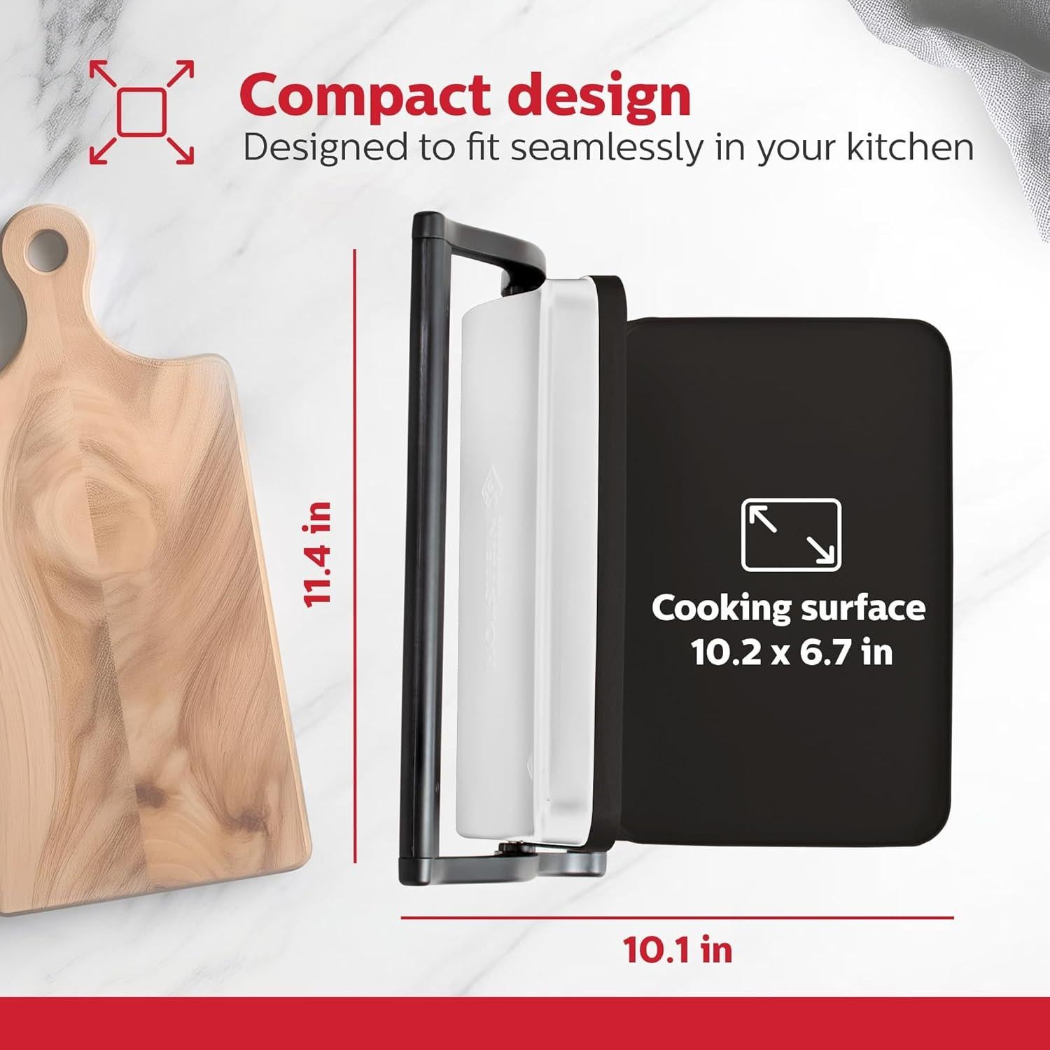 Plancha Eléctrica Holstein Housewares para Sándwiches 31.4x15.2cm