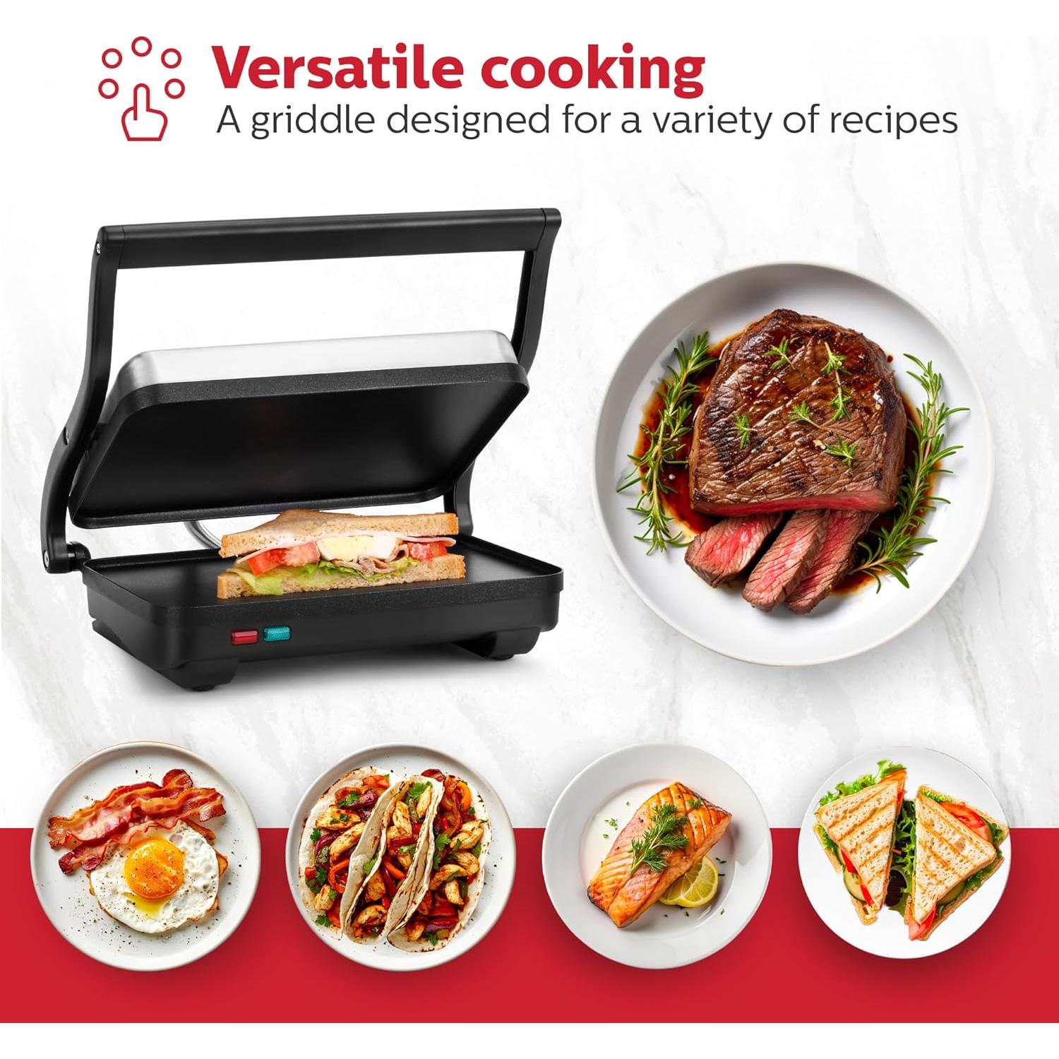 Plancha Eléctrica Holstein Housewares para Sándwiches 31.4x15.2cm