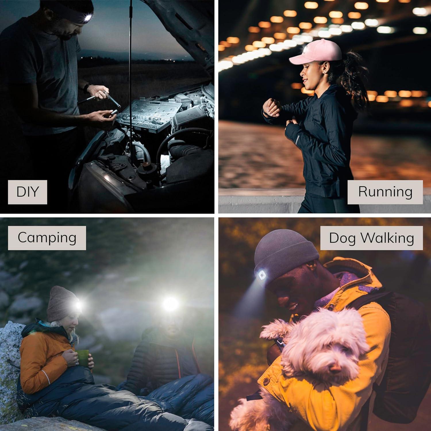 Gorro LED Headlightz Roq Innovation Unisex Recargable