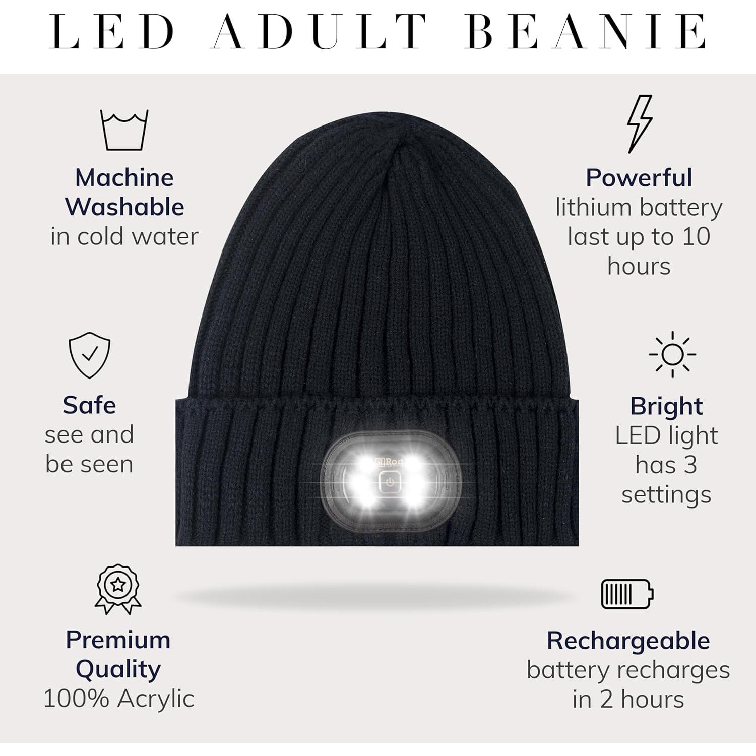 Gorro LED Headlightz Roq Innovation Unisex Recargable