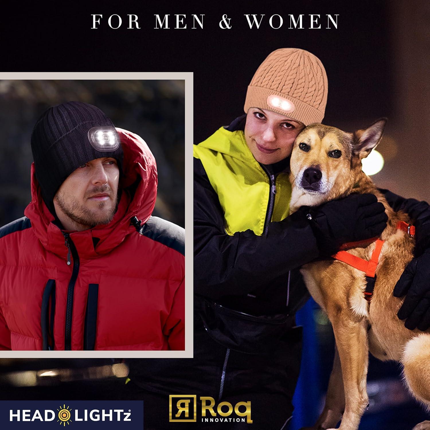Gorro LED Headlightz Roq Innovation Unisex Recargable