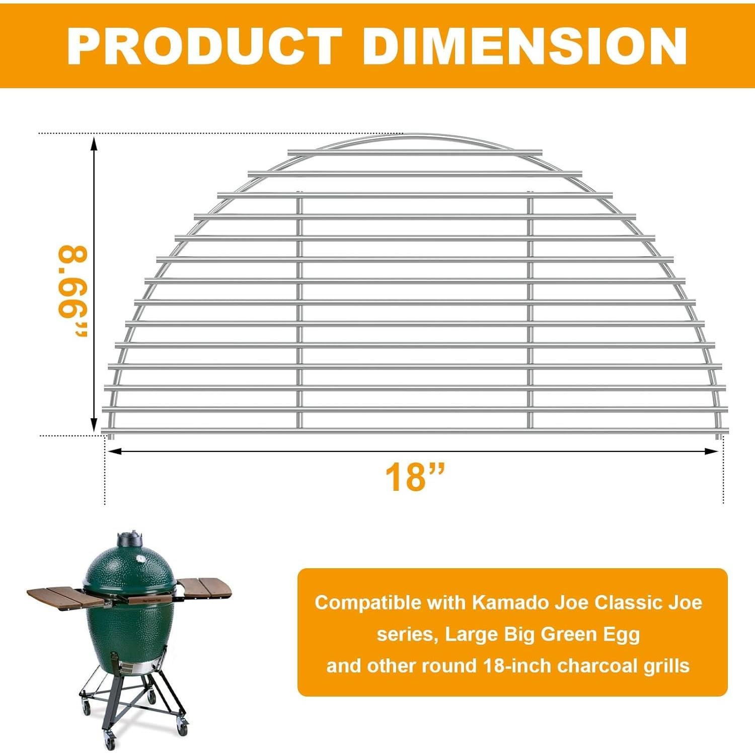 Rejilla de Cocción BBQ-PLUS de Acero Inoxidable 45.72 cm