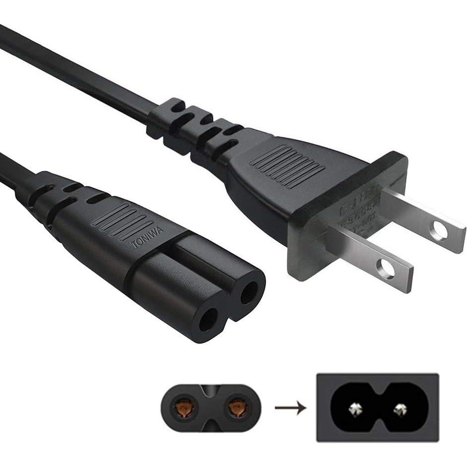 Cable de Alimentación 2 Ranuras 18AWG 0.91m TONIWA Compatible TV