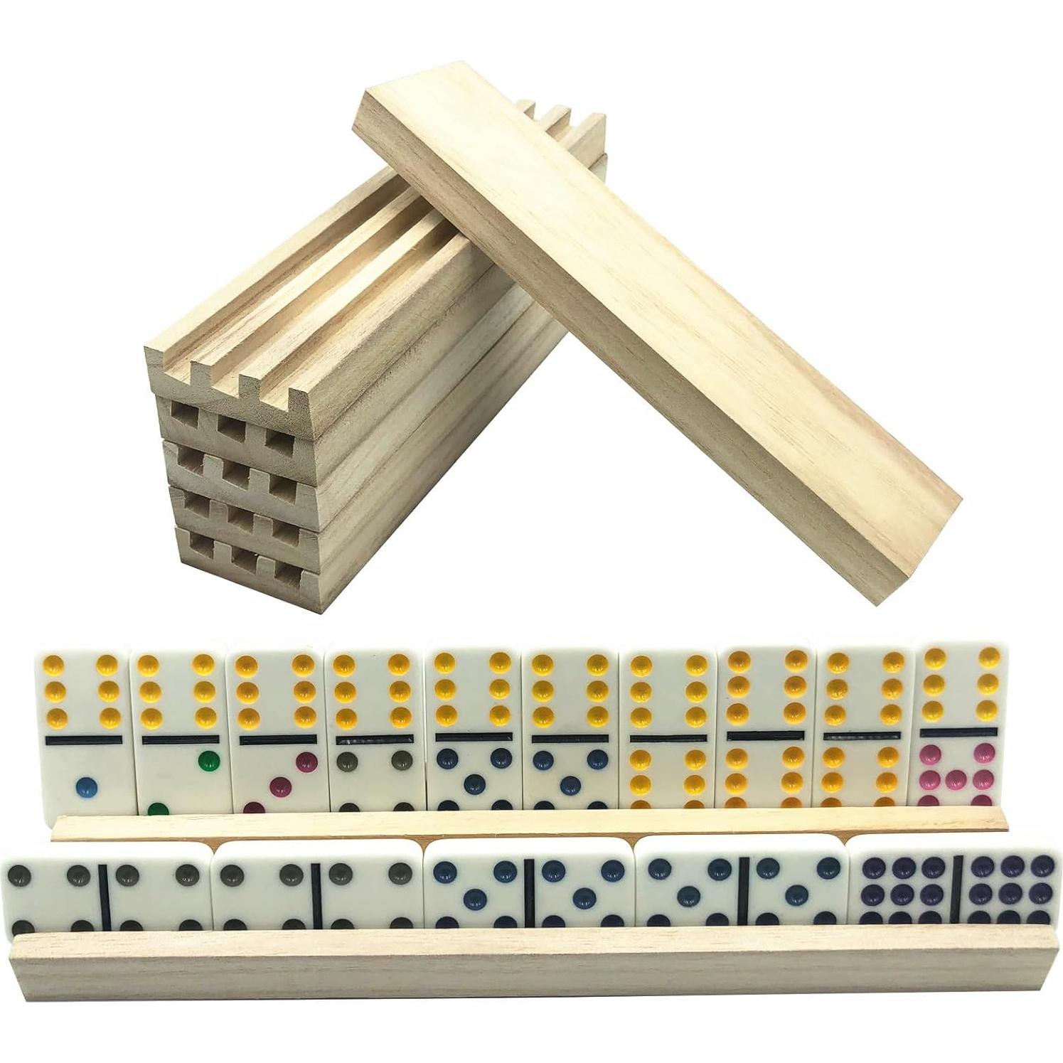 Soporte para Fichas de Dominó Yuanhe - Juego de 4 Madera 25x6x1.8cm